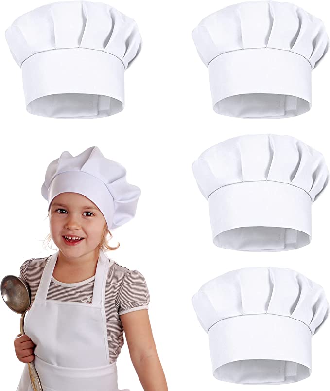 Kitchen Gadgets China - 4 قطع قبعات طهاة بيضاء للأطفال،