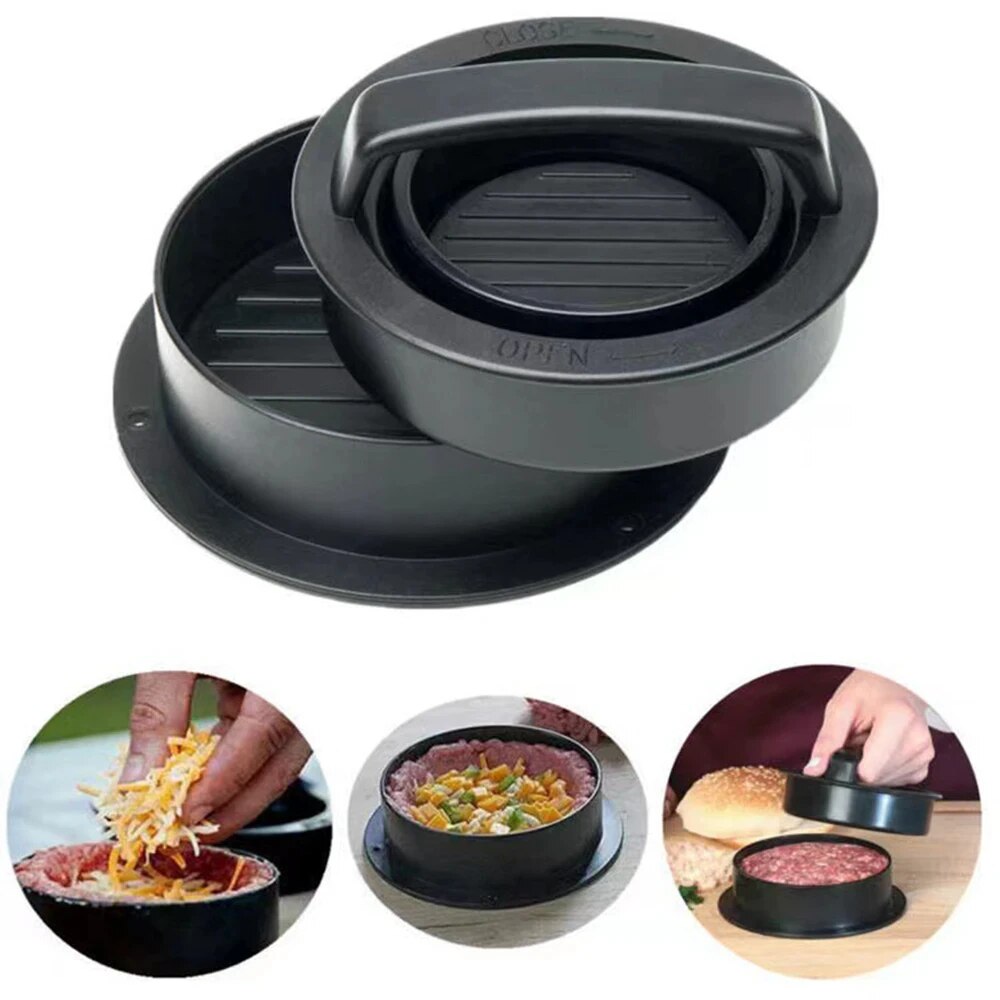 جولة همبرغر برغر الصحافة لحوم  - مراجعة Kitchen Gadgets Modern وسعره