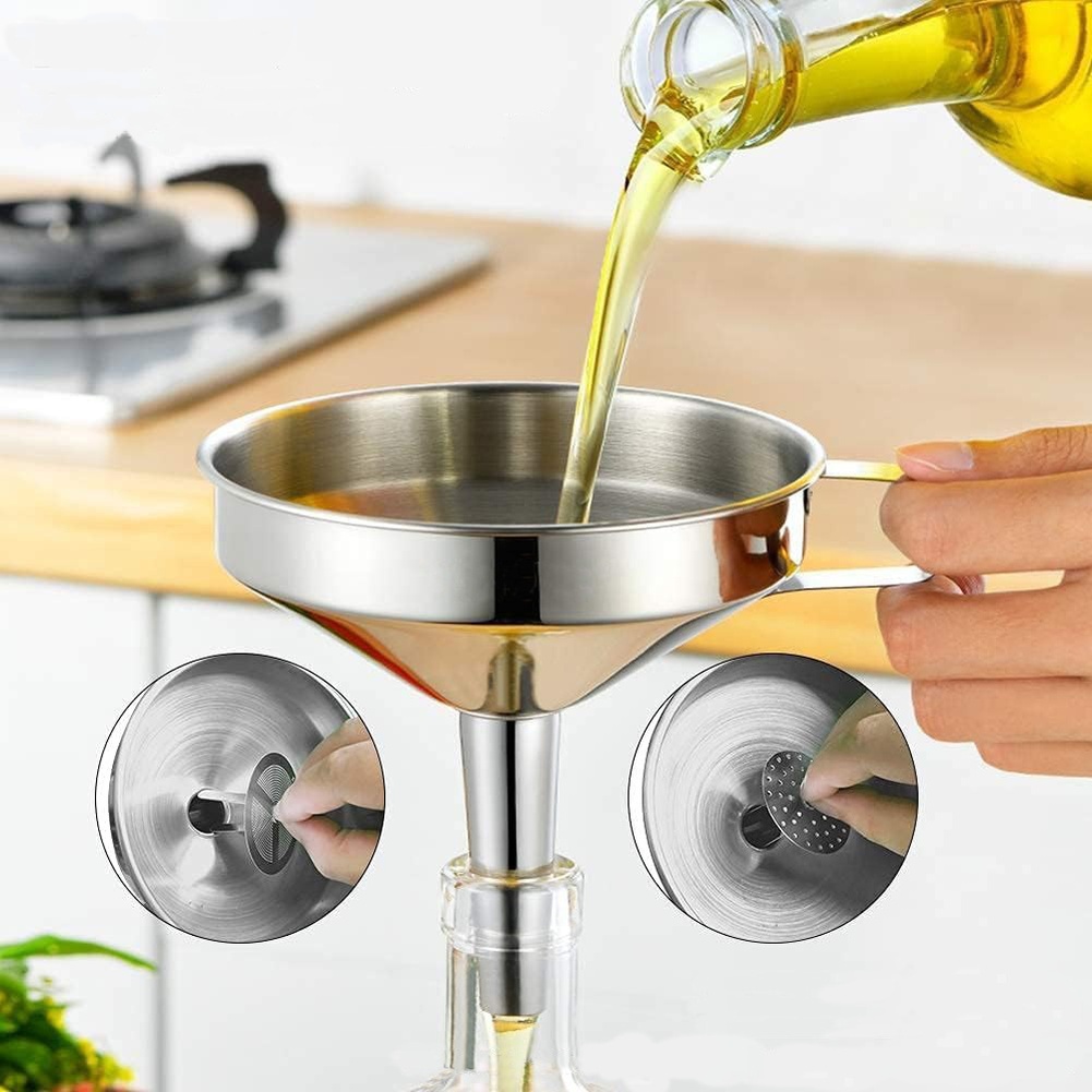 1 قطعة قمع زيت طهي من الستانلس - مراجعة Kitchen Gadgets China وسعره