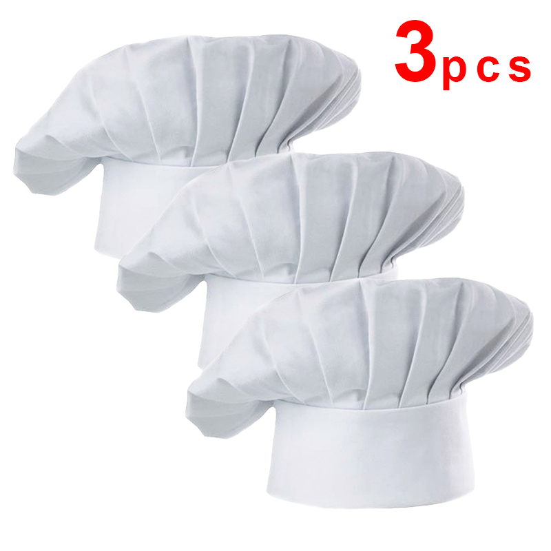 3 قطع قبعات طهاة بيضاء بارتفاع - مراجعة Kitchen Gadgets China وسعره